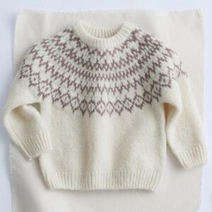 Zara | Cream and Taupe Wool Blend Knit Sweater